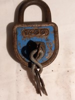 Retro padlock with 3 keys, works