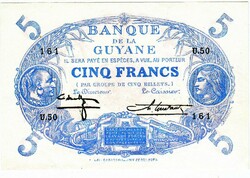 Francia Guyana  5 Francia guyanai frank 1933 REPLIKA