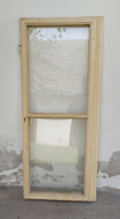 For creative purposes! Old, antique 2 pieces 50 x 115 cm white painted glazed wooden window sashes (not a pair!)