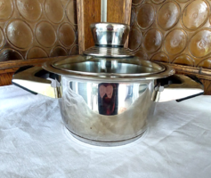 Used pot with small legs (part of Bachmayer Solingen stainless steel cookware set)