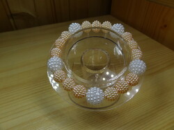 Champagne and white special acrylic pearl bracelet made of 10-12 mm pearls