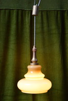 Old chandelier, lamp, two-layer glass shade from the 70s and 80s