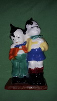 Antique s.Kepes Ágnes glazed ceramic figurine pair for children / Hajdúszoboszló 12 x 9 cm according to pictures