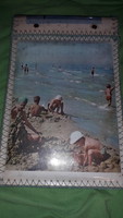 Flawless industrial artist postcard and plastic foil hand-stitched photo album 34 x 23 cm as shown in the pictures