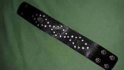 Old heavy metal rocker studded black leather wristband 21 cm as shown in the pictures