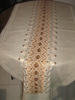 Beautiful hand-embroidered woven tablecloth runner
