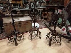 Rustic forged lamps, beautiful patina pieces, mid-20th century or later, vintage lamps