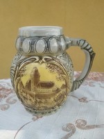 Beautiful, ceramic glazed beer mug for sale! Beer mug with German coat of arms