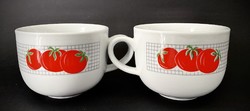 Zsolnay 2 display large tomato mugs