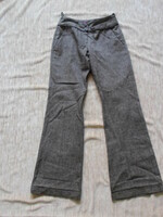 Women's brown-gray cotton fabric long trousers (36, pants)