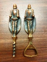 Bronze beer opener and corkscrew with Budapest shield