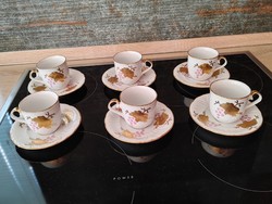 Richly gilded coffee set of 6 pieces