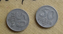 50 Filér 1967, 1969 bp. 2 pieces