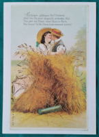 Modern romantic advertising postcard, reprint, beer advertisement, postage stamp