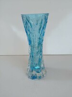Türkiz kék üveg váza