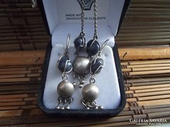 Craftsman silver earrings, necklace / lazuli
