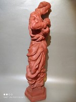 ANYÁK NAPJÁRA! Igényes Tóth Vali  Anya gyermekével  42 cm terrakotta kerámia szobor figura jelzett