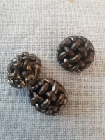 3 pcs antique braided patterned copper buttons