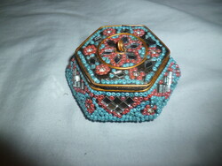Small hand decorated ring holder box