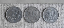 50 Filér, 1973, 1976, 1984, 1988, Budapest, Hungarian People's Republic, money, coin, 4 pieces
