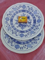 Régi angol hagymamintás porcelán nagy lapos tányér