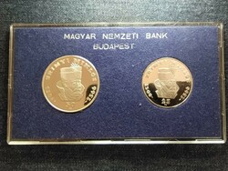 Zrínyi Miklós ezüst 25-50 Forint pár 1966 eredeti MNB tokban (id73339)