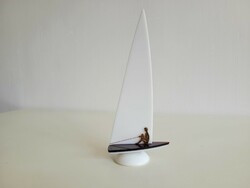 Retro old Balaton souvenir plastic plexiglass sailboat 21 cm sailing ship mid century ship souvenir ornament
