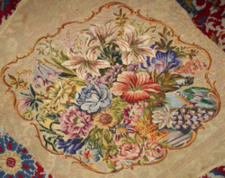 -Needle tapestry, beautiful handicraft work - decorative pillow or tablecloth center insert 51 cm x 39 cm