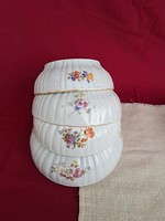 Zsolnay Gyönyörű   virágos  porcelán pogácsás tál paraszti dekoráció,   nosztalgia