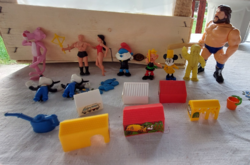 Retro plastic fairy tale figures, others, 19 pieces of traffic goods - not perfect