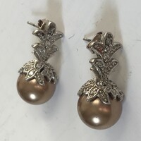 Large tekla pearl silver earrings