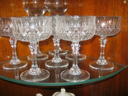 8 Vintage crystal champagne glasses