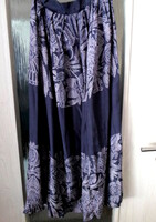 Women's summer skirt 4.: Dark blue with purple flowers