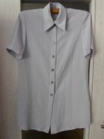 Women's short-sleeved collared summer blouse 3.: Light gray