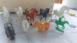 For collectors! Retro plastic animal figure, 9 pieces of traffic goods