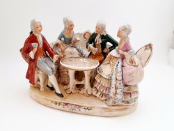 Grafenthal large-scale porcelain group baroque scene, card players