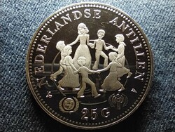 Holland Antillák Gyermekek Nemzetközi Éve .925 ezüst 25 gulden 1979 PP (id61603)