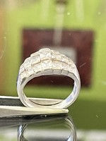 Dazzling silver ring adorned with zirconia stones