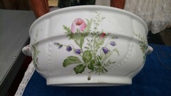 Antique huge porcelain flower serving bowl that can be hung on the wall, with a perfect number