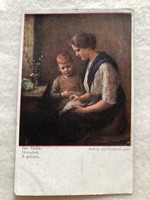 Antik, régi romantikus képeslap - 1917                            -6.