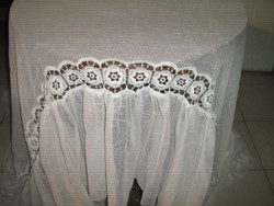Beautiful vintage floral lace and ruffled curtains