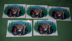 Retro colorful Christian post-clean Christmas postcards 5 in one according to the pictures 13.