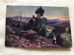 Antique, old postcard - 1917 -6.