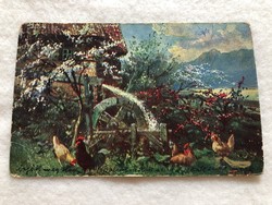 Antique, old postcard - 1913 -6.