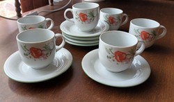 Alföld ware factory poppy porcelain coffee set