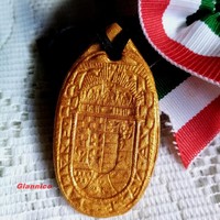 Hungarian coat of arms amulet, molded from 100% Italian clay...
