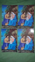 Retro colorful Christian Christmas postcards 4 in one according to the pictures 3.