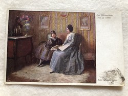 Antique, old romantic postcard - 1917 -6.