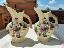 Pair of antique Zsolnay decorative jugs