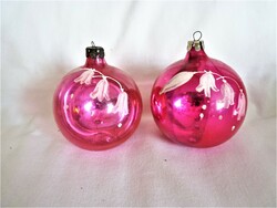 Old glass Christmas tree decorations - 2 transparent spheres!